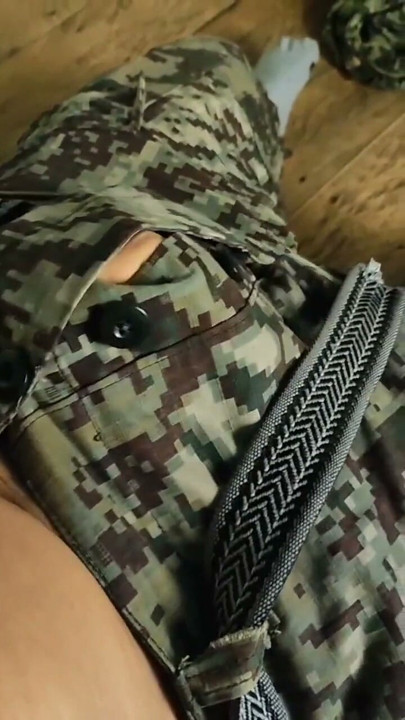 Military man masturbating alone | Clip 2