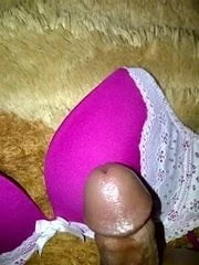 cum in my wife sexy pink padded bra