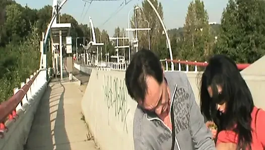 Czech teen fucked fucked by her stepdad in public