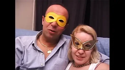 Masked Amateur MILF Wife Fucked and Cumshot on Big Tits by Husband