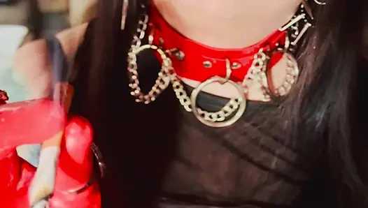 Latex Gloves, Jewellery & A Smoking Queen! Tina Snua Soking A Cigarette & Showing Off Her Gloved Hands - Drifting Dangles Rings