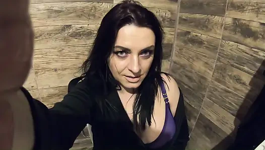 Ripped Pantyhose Pee Fetish - Blue Lingerie, Close-up Pussy Pee and Toilet Mess