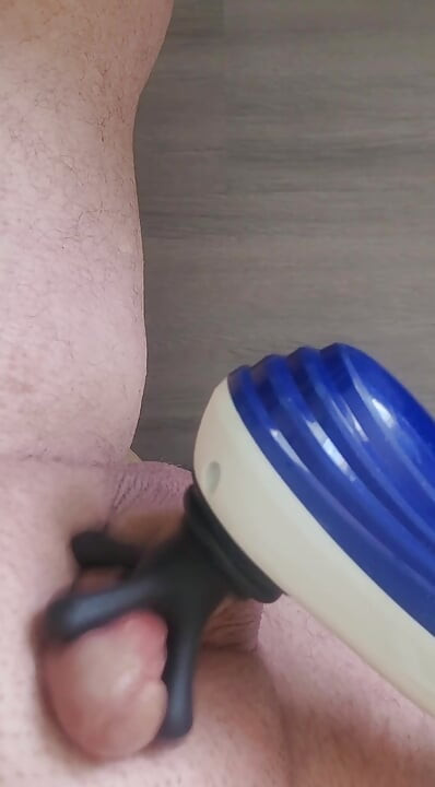 Massager massaging my cock