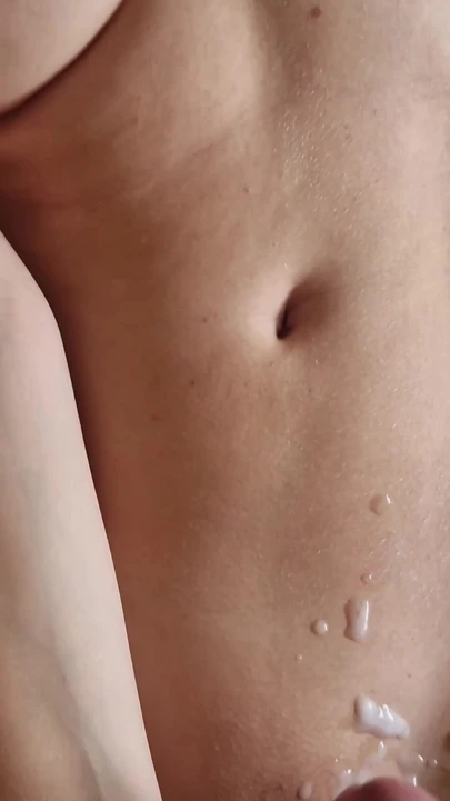 Emotional moment from "Real Amateur Couple Romantic homemade sextape with double orgasms and huge cumshot on her belly"
