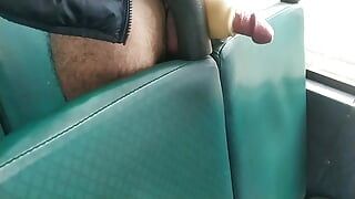 Milk on the bus in slow motion