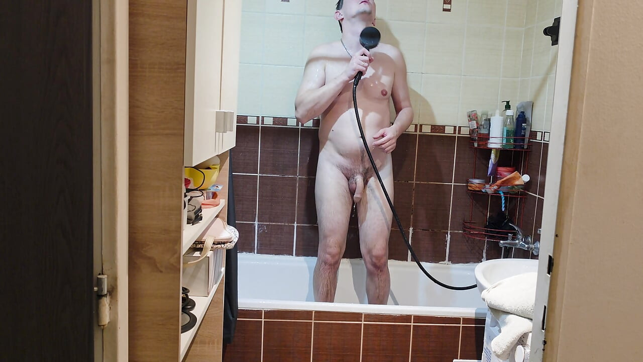 Cute Guy Takes a Quick Shower to Start His Day Fresh