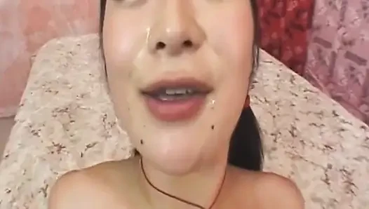 Brunette MILF Takes Big Cock Deep and Gets Facial