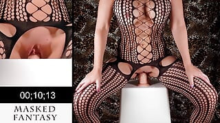 Squat Fuck Challenge - Lingerie Edition with Crotchless Bodystockings