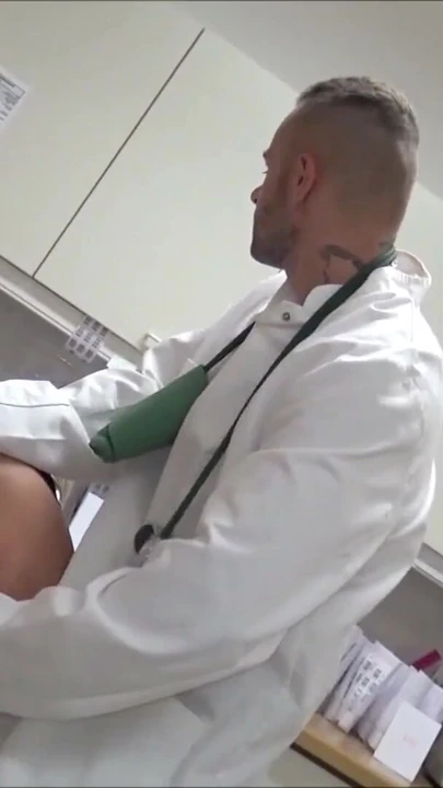 Emotional moment from "German Teen Nurse Seduce to MMF Fuck at Work in Hospital"