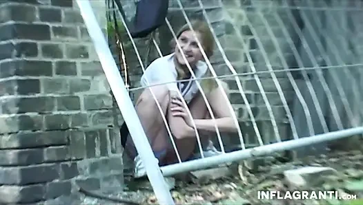 Horny babes fucking in the park