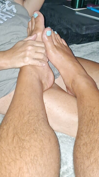 She gives me a relaxing foot rub and massage before bed
