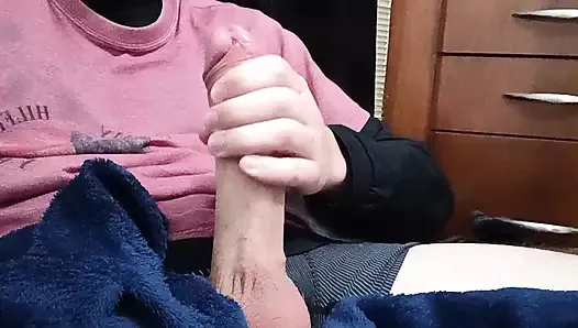 Stroking my big young cock and cumming so fucking good for you