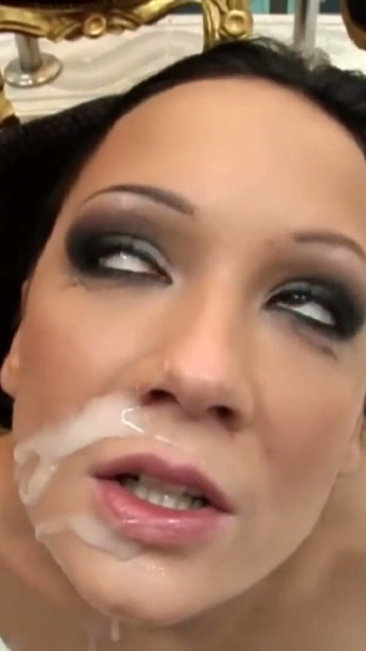 Sexy babe - another brunette Pornstar, Euro Face Fucking Bukkake | Clip 3
