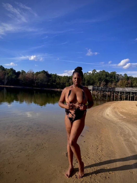 EBONY COUGAR ENJOYING THE SUN IN SWIMSUIT!