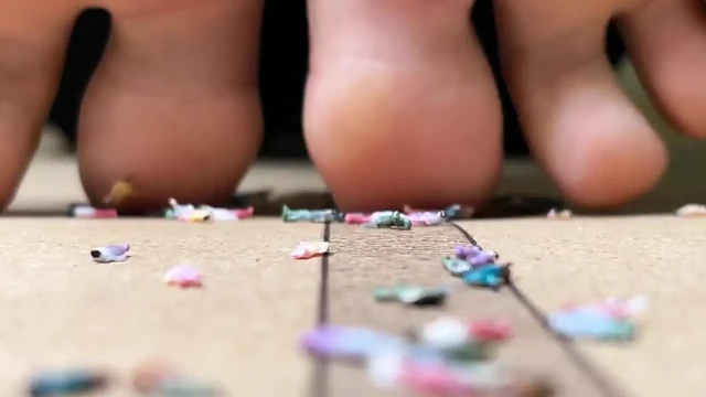 Giantess Smashing Little People on Yoga Mat