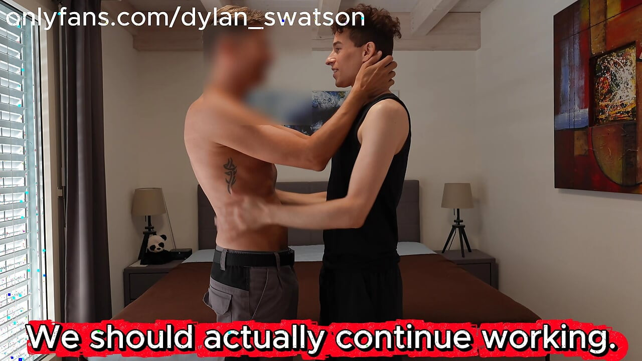 Two guys fuck and suck instead of working