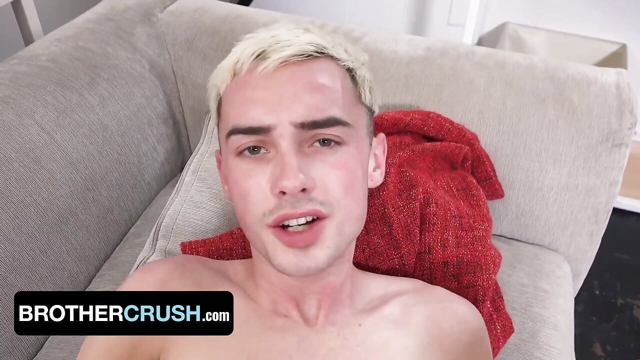 Blonde twink took dick pills and his stepbrother helped him get rid of his boner