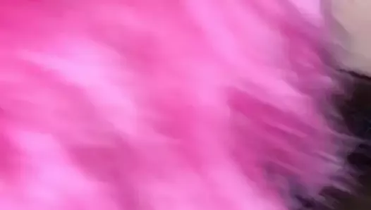 Pink hair white girl sucking bbc
