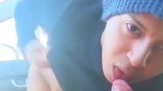 YOUNG GUY SUCKS COCK AND SWALLOWS WHILE DRIVING