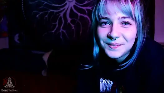 Cute 18yo Gives 34yo a Passionate Blowjob - Petite Teen Interracial