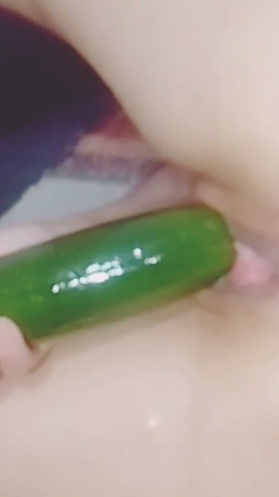 I was tempted to see big cucumber for me big ass and vagina | Clip 1