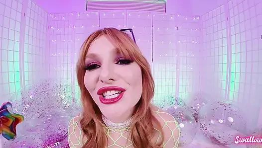 Трах в рот волосатой рыжей Lacy Lennon в видео от первого лица