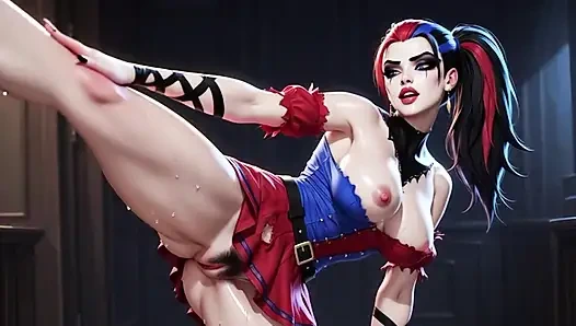 Harley Quinn with a tight pussy, big clit, and wet.