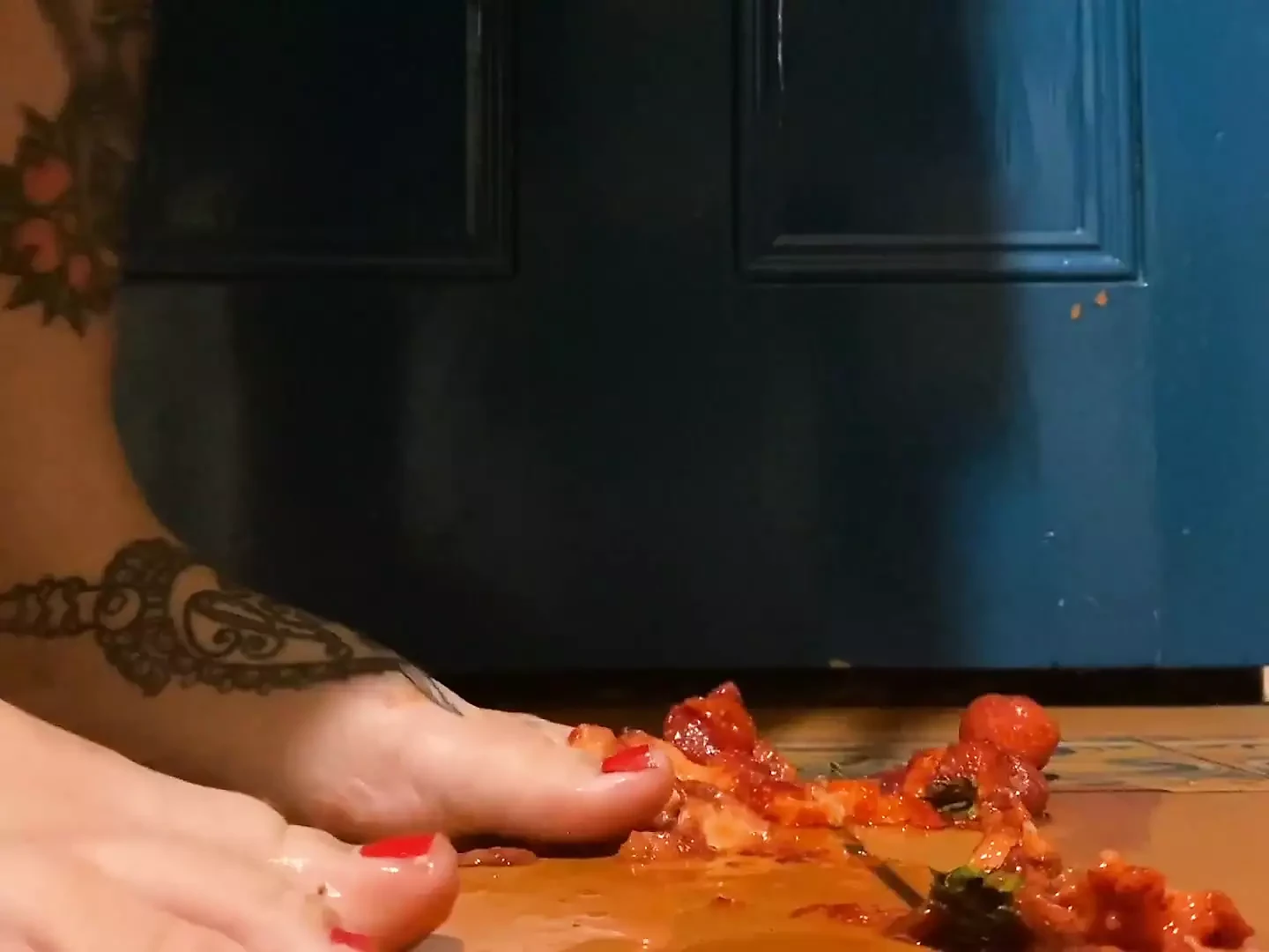 BBW Squashing Strawberries with Feet