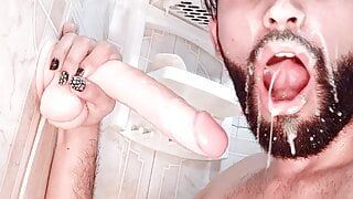 Young Latino Camilo Brown Hot Deepthroat, Anal And Facial With A 9inch Cumming Dildo Big Load