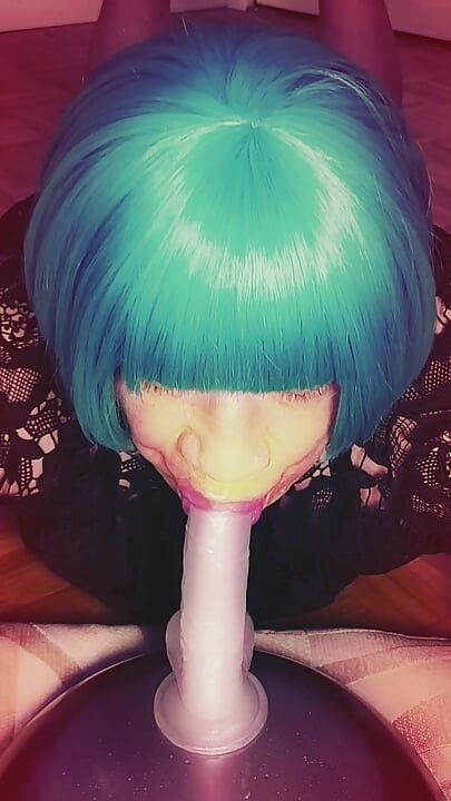 HARDCORE DEEPTHROAT sissy slut shemale SUCKS SUPER SLOPPY gagging SICK & NASTY dick licking lady