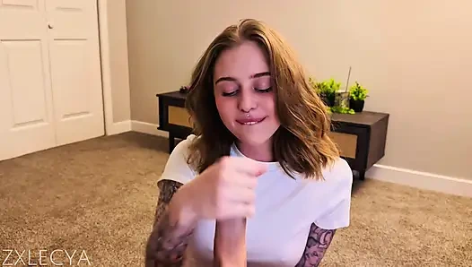 Amateur gorgeous babe: sloppy rough throat and hard fuck