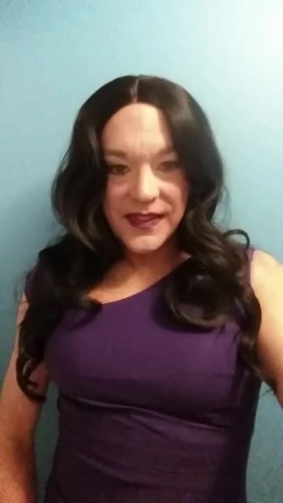 sexy stephanie cd in purple dress