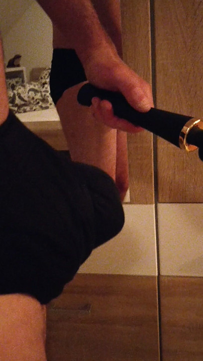 Milking the first drops of cum from my huge cock into my pad before I go to sleep. Enjoy it, pad and swallow it all night long!