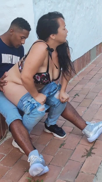 Must-share moment from "Rioc and Anita really want to fuck, and the desire caught them behind the temple"