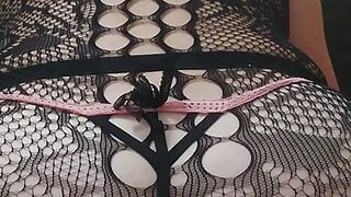 Horny Greek Cross in Chastity Plays with Dildo and Cum