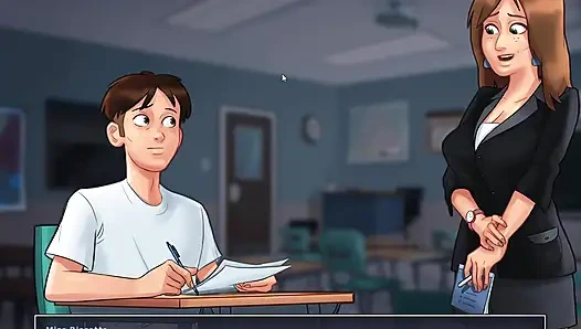 Я целую моего миниатюрного французского учителя в классе в Summertime Sagai целуй мой миниатюрный французский учитель в классе в летнее время Sagai целуй мой