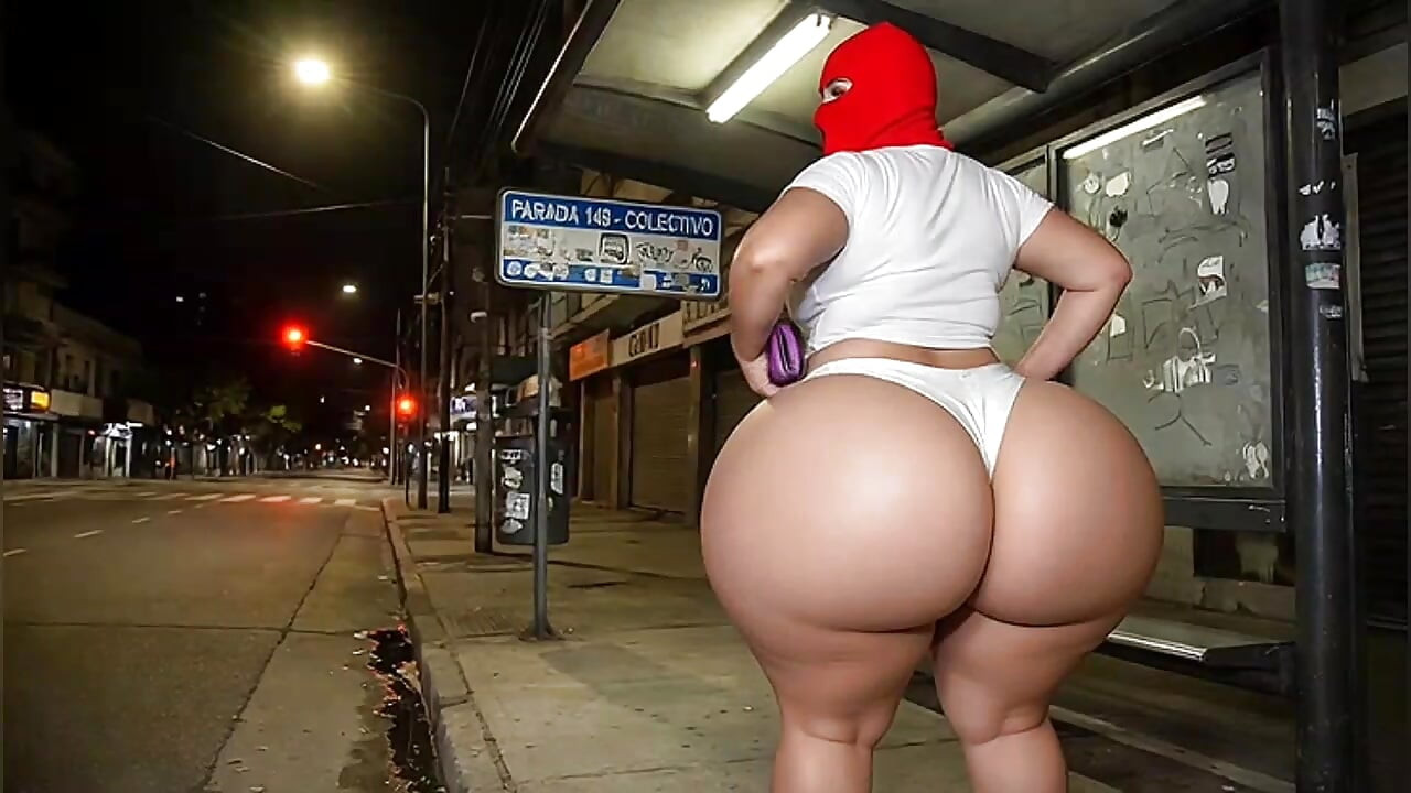בחורה עם תחת גדול בטייטס לבנים צמודים נצפית על ידי זר