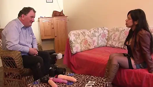 Horny director crams fist up slut's pussy