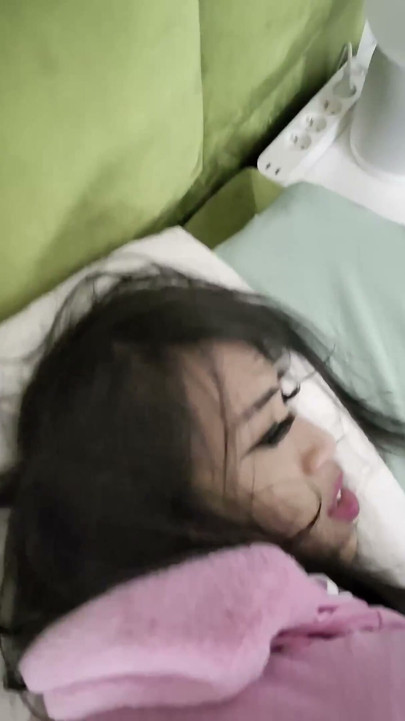Pantera Fucks Hoa Anal POV. Vietnamese Ladyboy in Pink Rabbit Suit