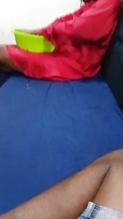 Ebony rides my long cock like a pro