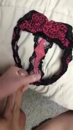 Cumshot into panties 7