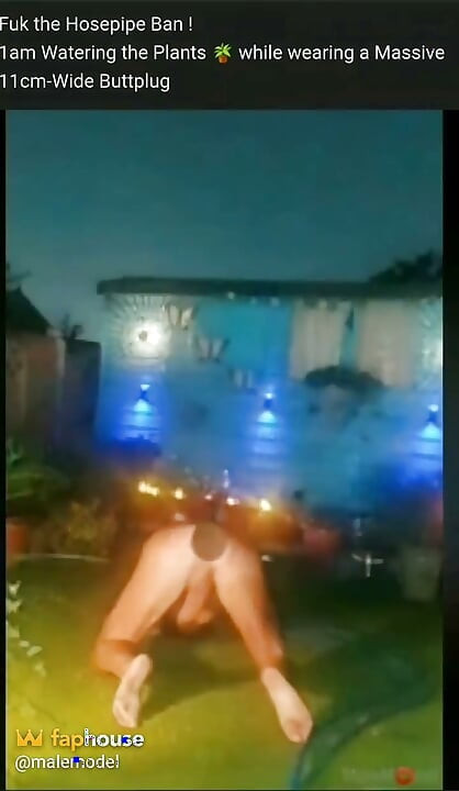 בשעה אחת בלילה עירומה בגינה עם פלאג אנאלי