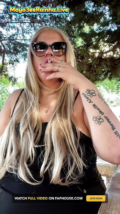 BBW Brazilian MILF Goddess Morning Outdoor Smoking Ritual Showing Thighs