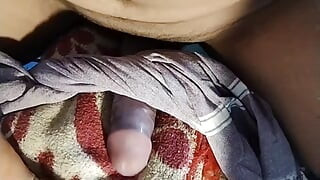 Fucking Blanket with Condom on Cock