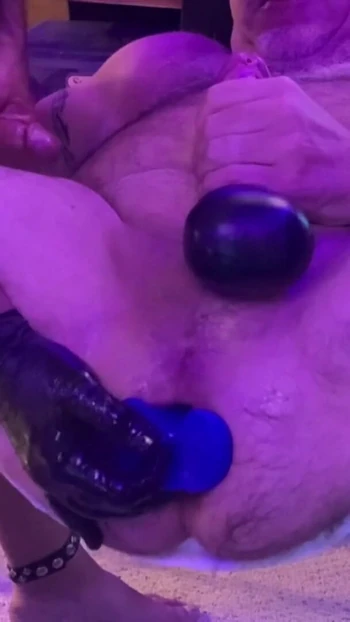 Iconic moment from "ToppedToys Chute 75 and 85, jerking off and sucking off Hubby, FFisted until I pissed and blew my load."
