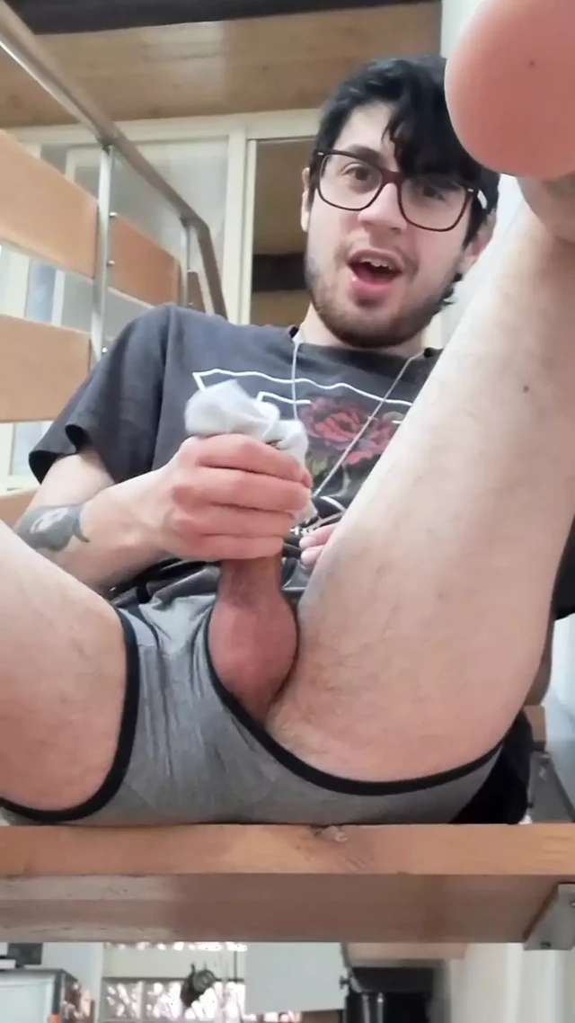 Italian amateur boy with hard cock enjoys and cums