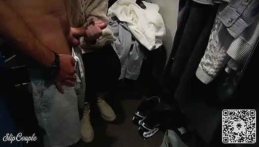 Risky Fitting Room Blowjob While Shopping – She Swallowed Every Drop!
