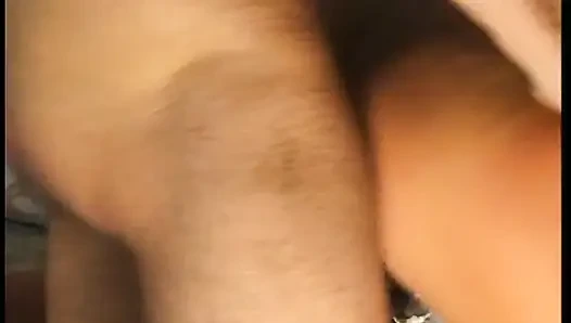 Brunette teen rides an older dude's pecker