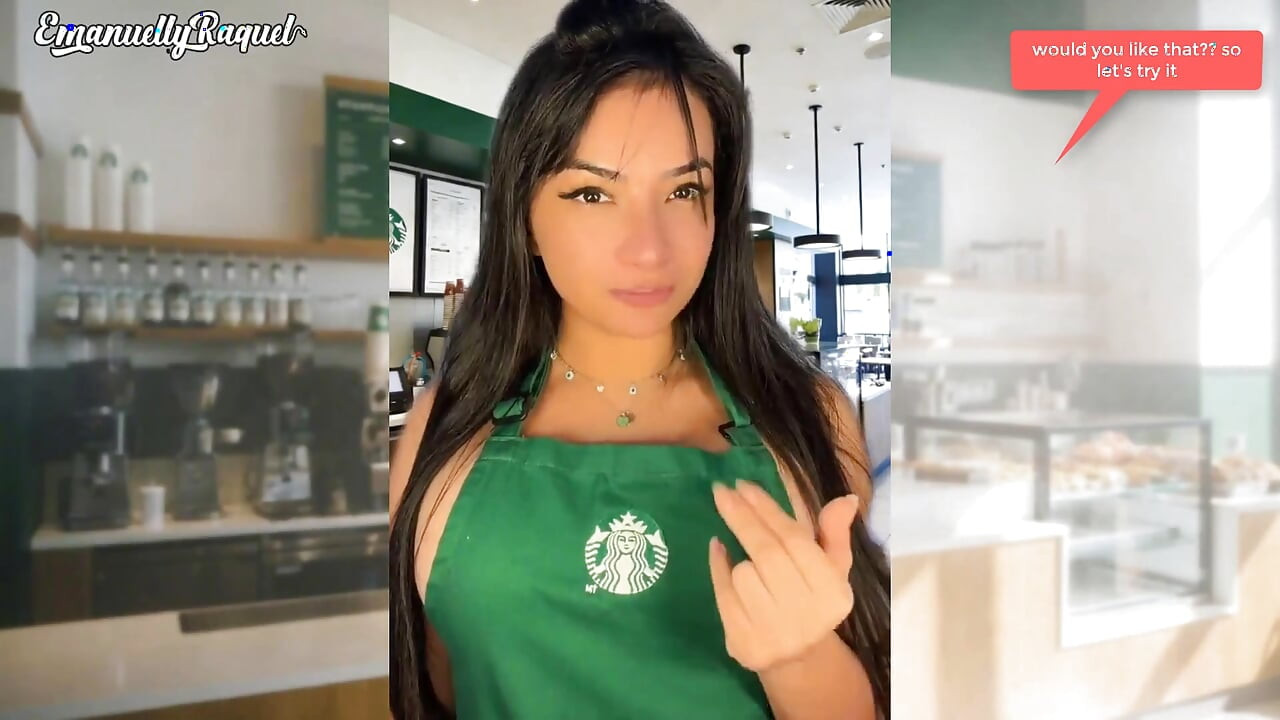 Παιχνίδι ρόλων: Η καυτή λατίνα Barista Emanuelly Raquel κάνει ντους με χύσια και χύσιμο