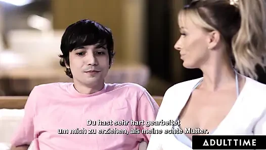 ADULT TIME - милфу Pristine Edge держит всю ночь желание пасынка трахаться - немецкие субтитры